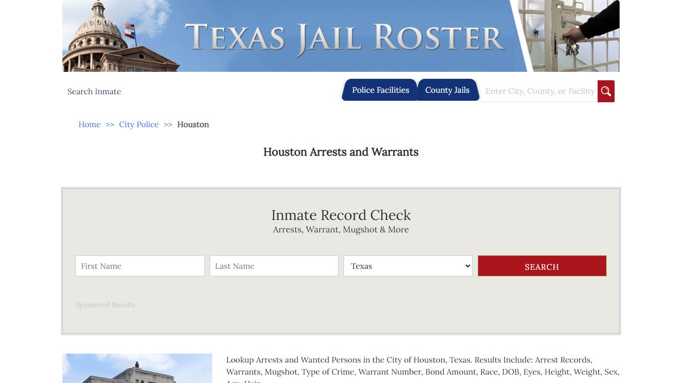 Houston Arrests and Warrants | Jail Roster Search